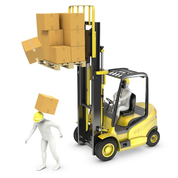 Forklift Accidentally Dropping Boxes on Employees Head