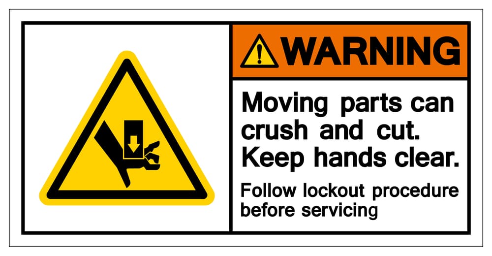 Moving Machine Part Warning Sign