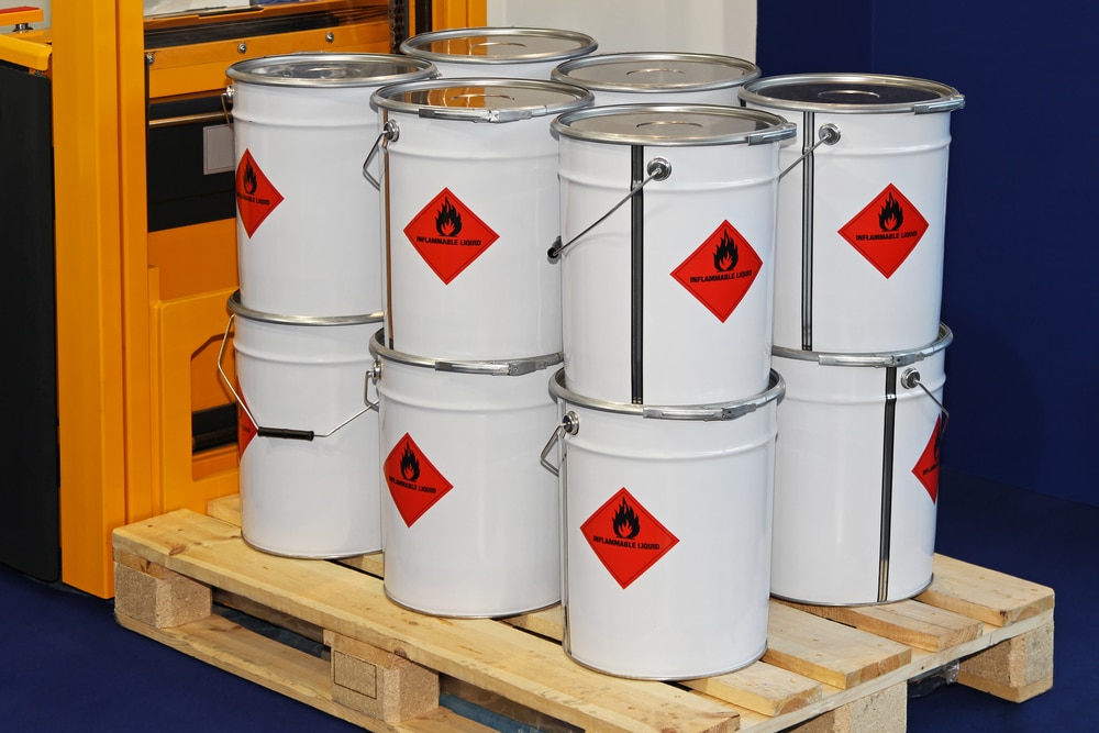 Pallet of Hazardous Chemicals
