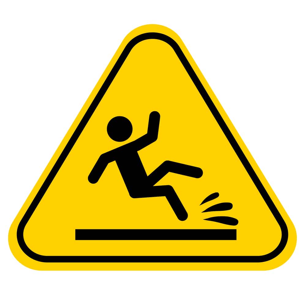 Warehouse Slip Trip Fall Warning Sign