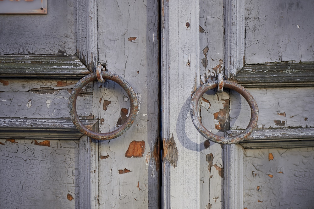 Door With Peeling Lead Paint