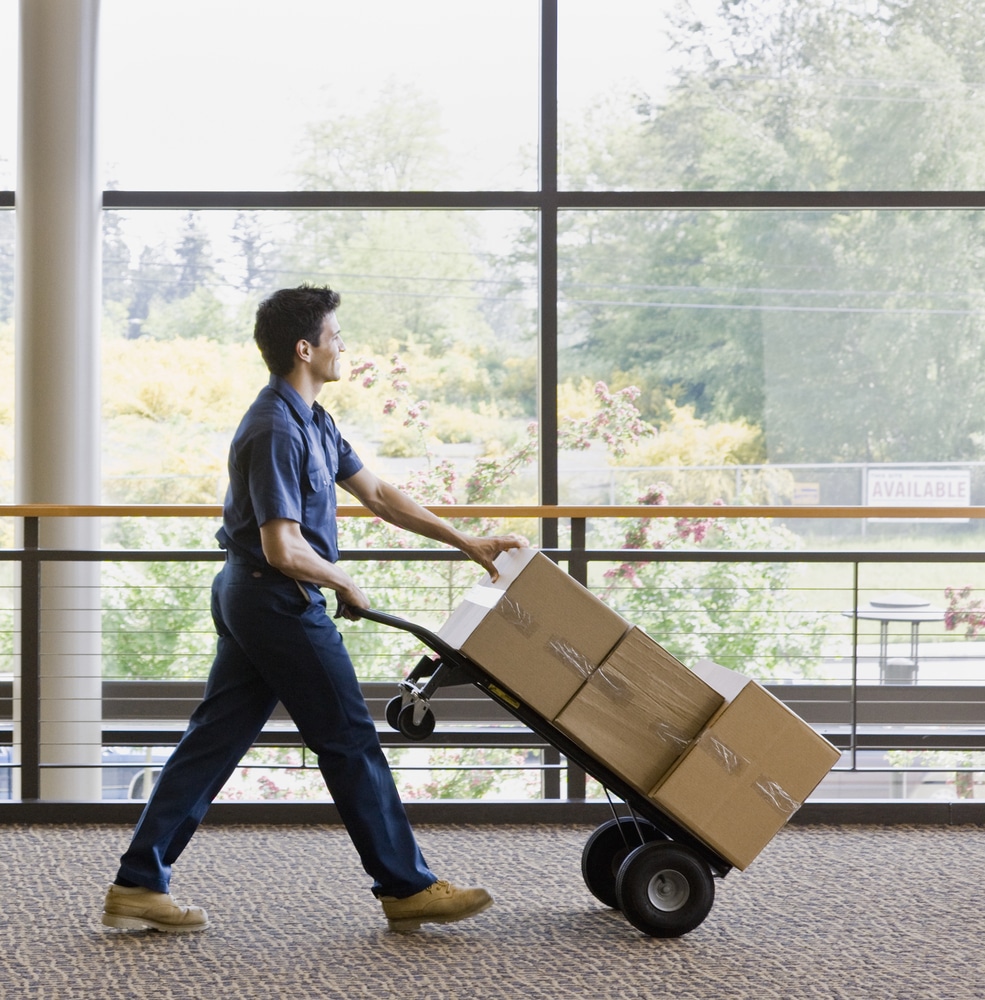 Worker Using a Hand Truck