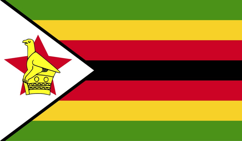 The flag of zimbabwe.